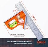 PRESCH 150mm Presch Combination Square Metric Professional Carpenter Square view 2