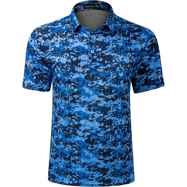 トップス camouflage pattern faded polo shirt Amazon.com : Blue Digital Camouflage Men's Golf Polo-Shirt