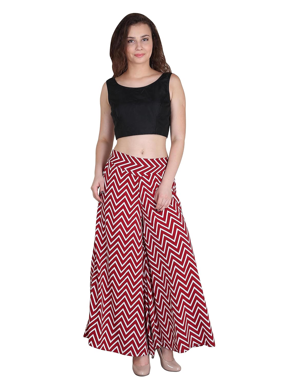 jolllify women's regular fit maroon plazzo