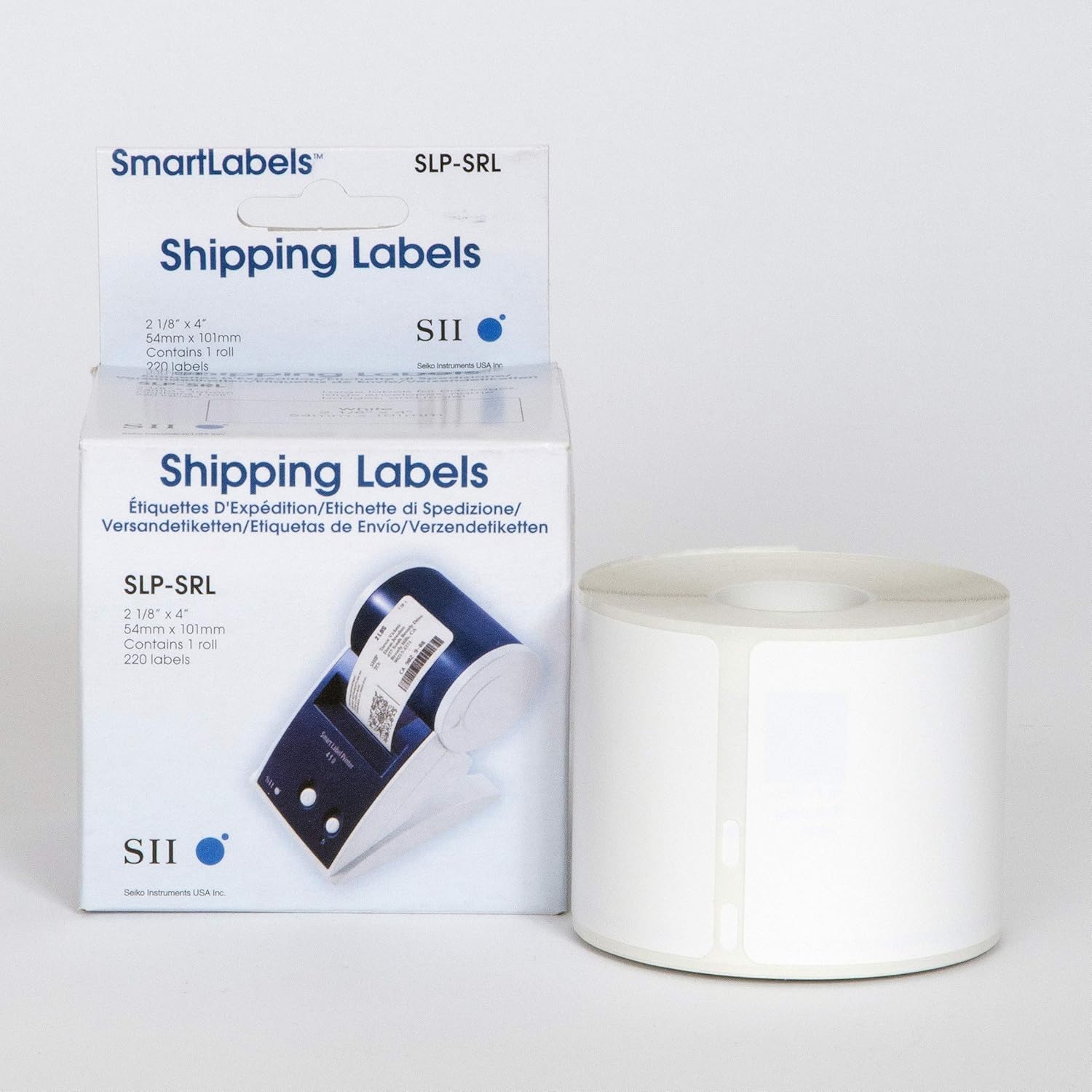 White Shipping Labels for Smart Label Printer - SLP-SRL | Direct Thermal Printing | Text, Barcodes, Logos and Image | High Speed & High Performance Portable Print | 1roll per Box, 220 Labels per roll: Office Products
