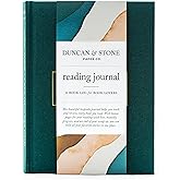 DUNCAN & STONE PAPER CO. Reading Journal for Book Lovers, 120 Pages - Linen Bound Reading Log for Tracking Books - Easy-to-Use Daily Journal - Ideal Book Lovers Gifts, Emerald
