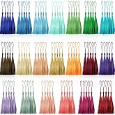 Creatrill 100 Pcs 13cm/5 Inch Silky Handmade Soft Craft Mini Tassels with Loops for Jewelry Making, DIY Projects, Bookmarks, 20 Colors, 5 Pcs of Each