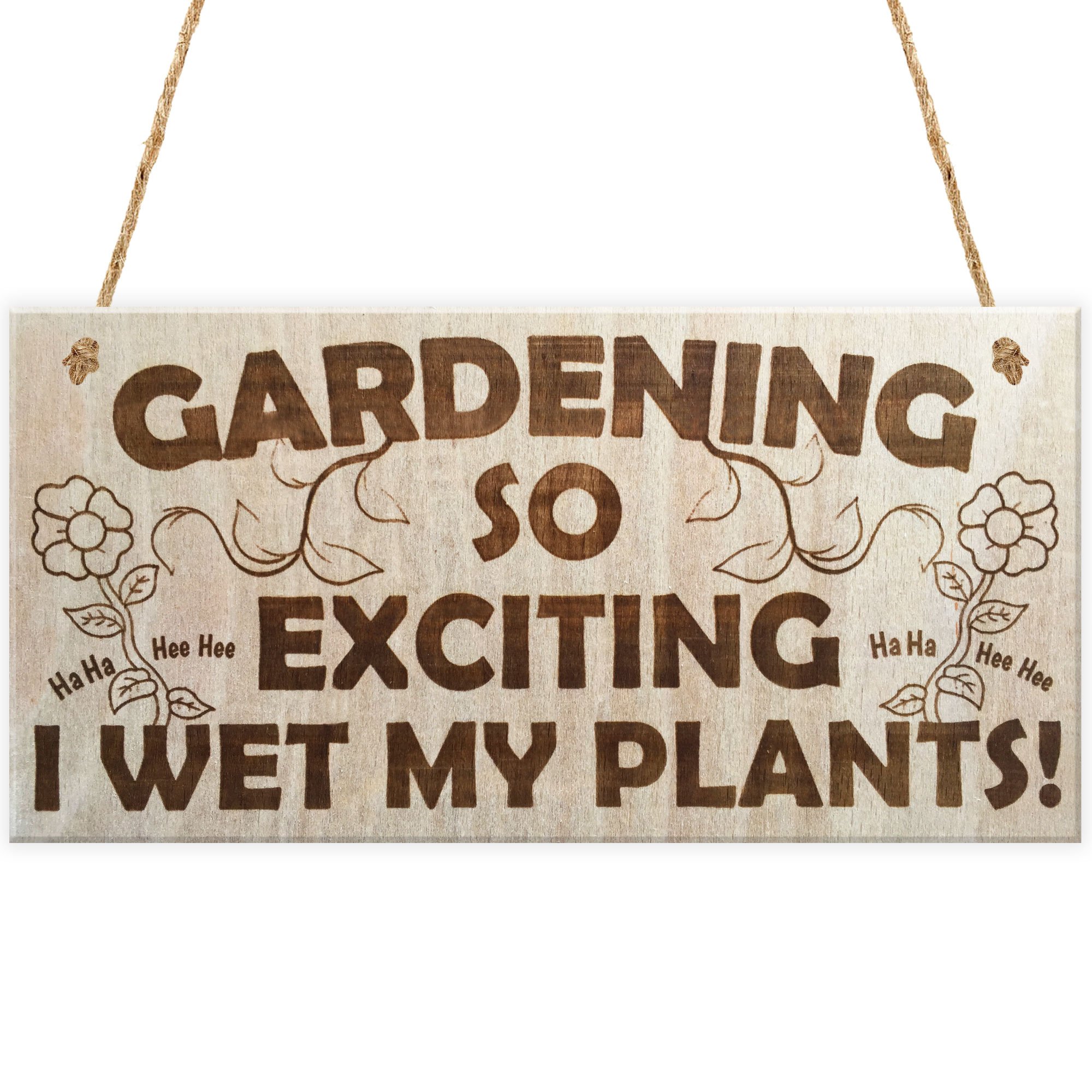Red Ocean Gardening So Exciting I Wet My Plants! Funny Wetting Pants Novelty Garden Plaque Gift Gardening Sign