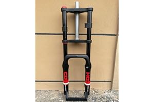 AUTES 20 inch 4.0" Fat Tire Electric Bike Air Suspension Fork, Spacing Hub 135mm 1 1/8 Straight Tube MTB Manual Lockout 9mm QR Mountain Bike Double Shoulder Ebike Front Forks(20"×4")