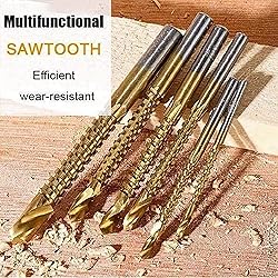 KEWAYO 6pcs Titanium Twist 3 to 8mm Saw Drill Bit