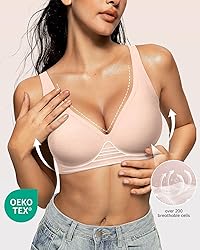 OEAK Womens Deep V Bras Wireless Comfortable Bra