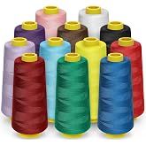 12 Pack Serger Thread Cones, 1800 Yards Each Spool Overlock Thread | Stiverse Polyester Thread 40s/2 for Serger &amp; Overlock, Quilting, Piecing, Sewing Machine