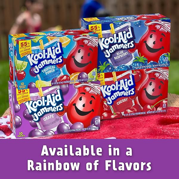 KOOL-AID JAMMERS GRAPE FLAVORED DRINK, 10 CT BOX, 6 FL OZ POUCHES