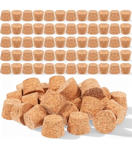 BENECREAT 6pcs Cork Bottle Stoppers, Tapered Cork Plug Wine Bottle Cork Stoppers, Replacement