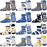 Tphon Toddler Baby Non Slip Socks Infant Anti Skid Socks with Grips 12 Pairs Crew Sock for 0-7 Years Kids Boys Girls