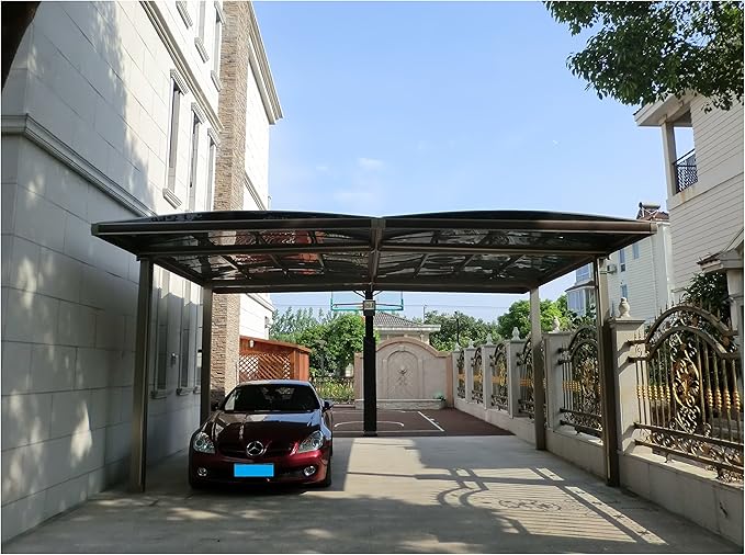 20 X 18 Premium Aluminium Polycarbonate Garage Carport Canopy Durable Aluminium Of Large Metal Car Shelter For Car Yacht And Copter Cover Is Luxury Terrace Amazon De Garten