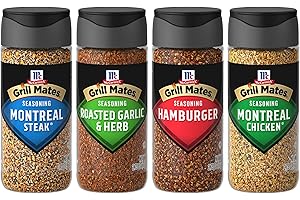 McCormick Grill Mates Spices, Everyday Grilling Variety Pack (Montreal Steak, Montreal Chicken, Roasted Garlic & Herb, Hamburger), 4 Count