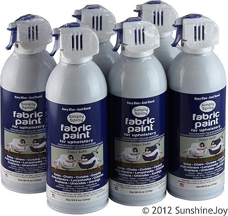 Simply Spray Upholstery Fabric Spray Paint 6 Pack Navy Blue