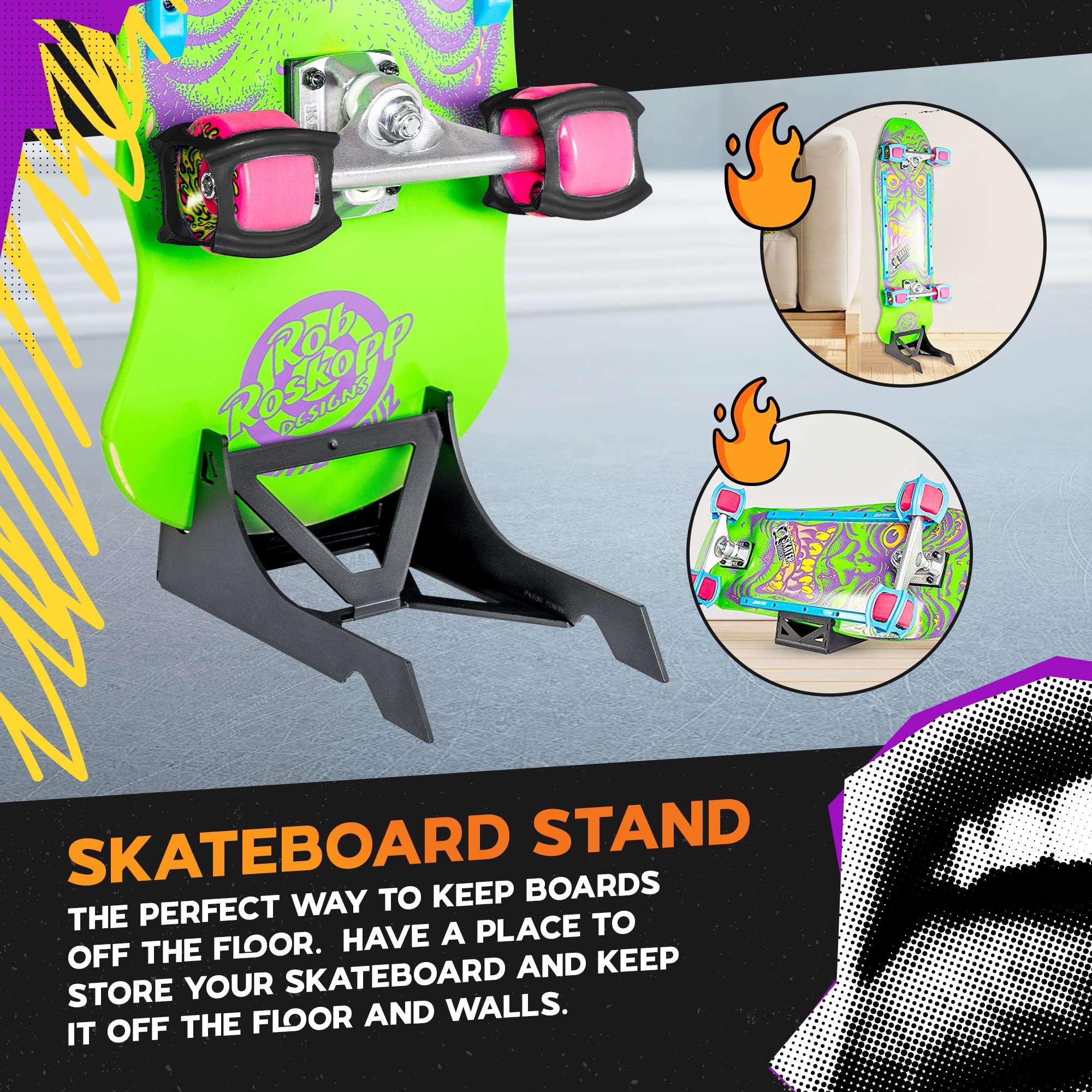 Skateboard Gift Package Accessories with Skater Trainers, Origami Stand, and Free Skate Tool - Learn Tricks Faster, Store Your Board, and get a T-Tool to Tune Up Your Ride