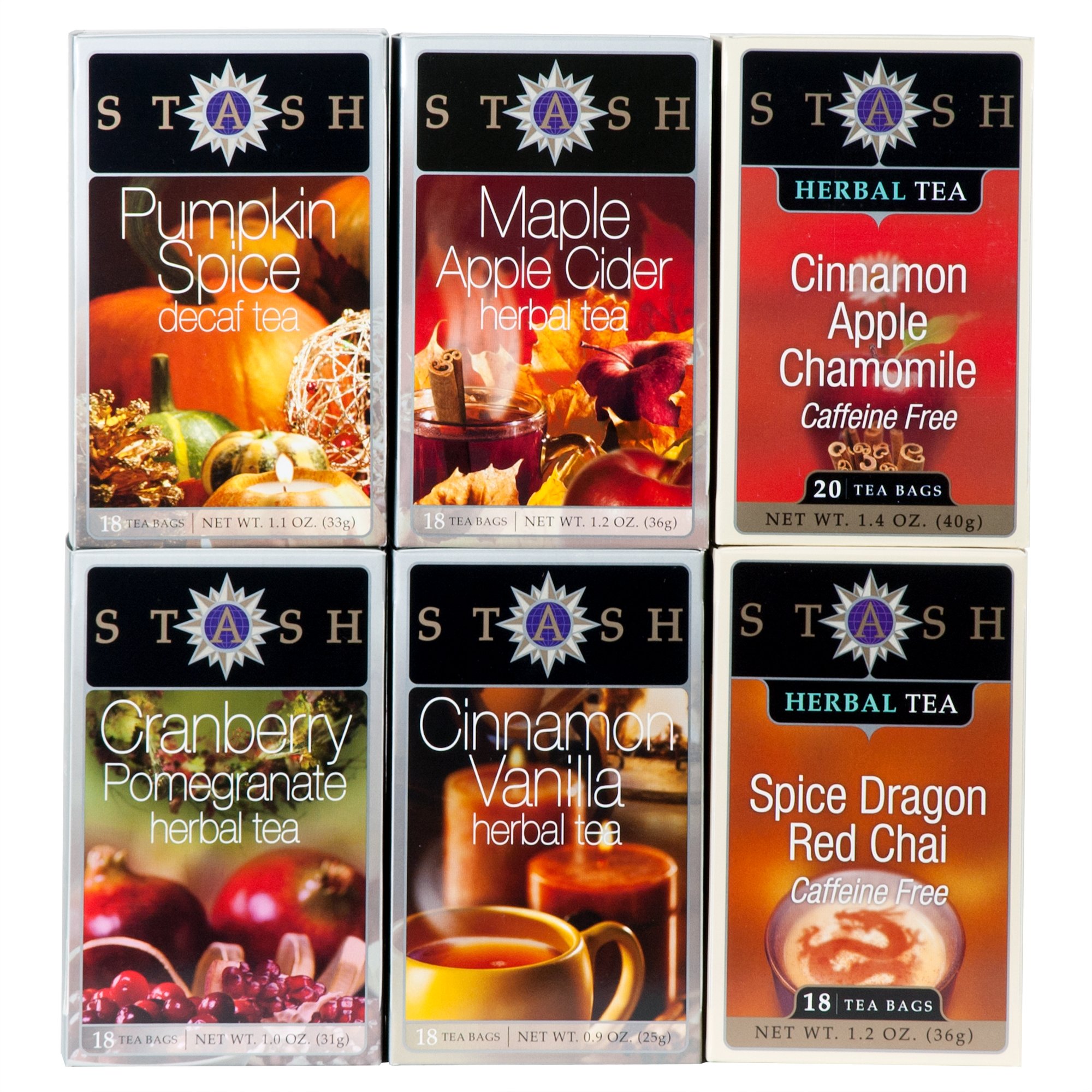 Stash Tea Herbal Tea Sampler, Nine Flavor Variety Pack, 18