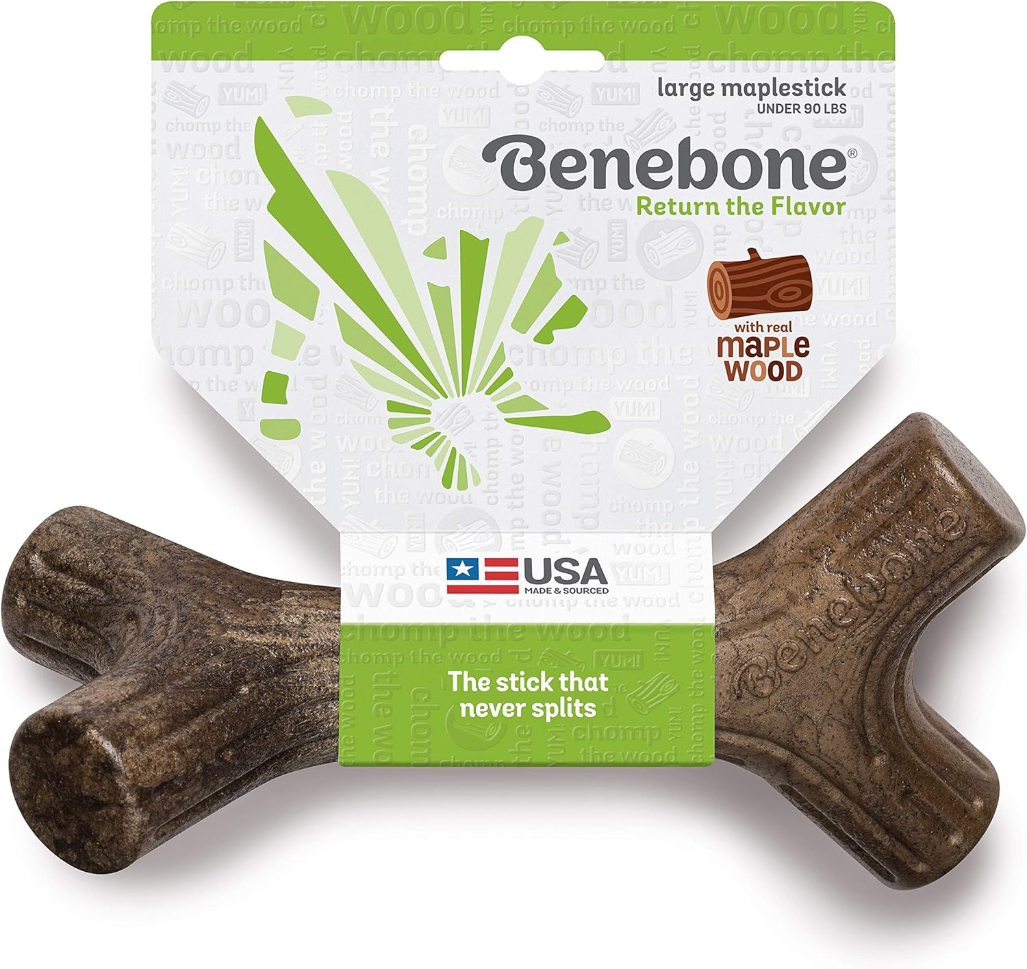 Benebone Maplestick Real Wood Durable Dog Stick Chew Toy, Made in USA