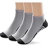 Boys and Girls Athletic Ankle Socks No Show Viscose Bamboo Cushioned Socks for Kids, 3 or 6 Pairs