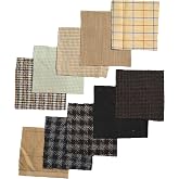 100% Wool Fabric Squares for Sewing | Scottish Tweed Fabric Material Plaid Felt Remnants Sheets for Clothing Crafting | Vintage Made in Scotland | 10 Pack of 4.5" Squares