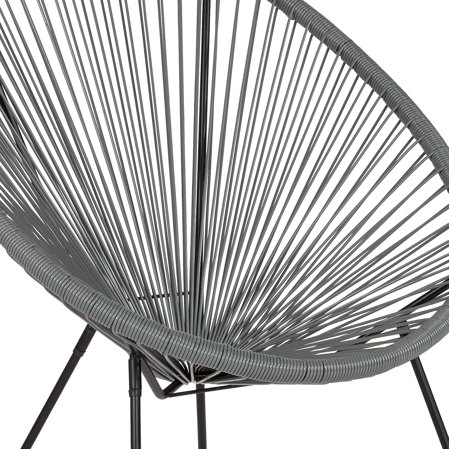 Flash Furniture Valencia Oval Comfort Series Take Ten Grey Rattan Lounge Chair: Furniture & Decor