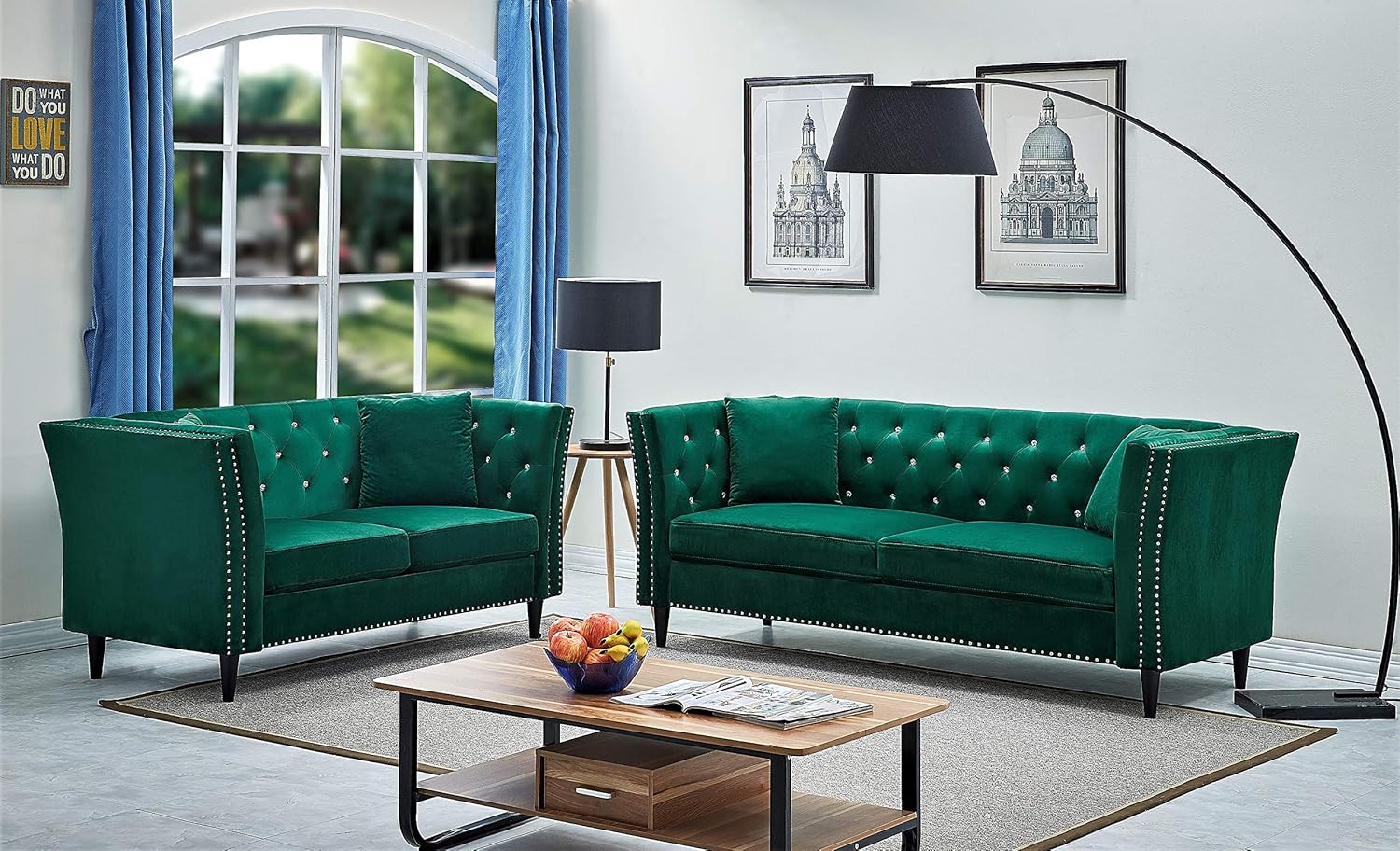 Container Furniture Direct Arielle Sofas, Green