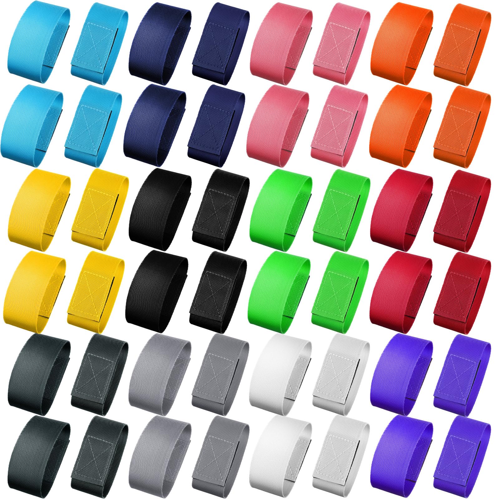 Photo 1 of Kajaia 48 Pcs Jersey Sleeve Bands Sleeve Holders Solid Color Soccer Softball Sports Clips Ties Straps with Hook and Loop Fasteners for Athletes T Shirts Activities Sports Enthusiasts(Colorful)