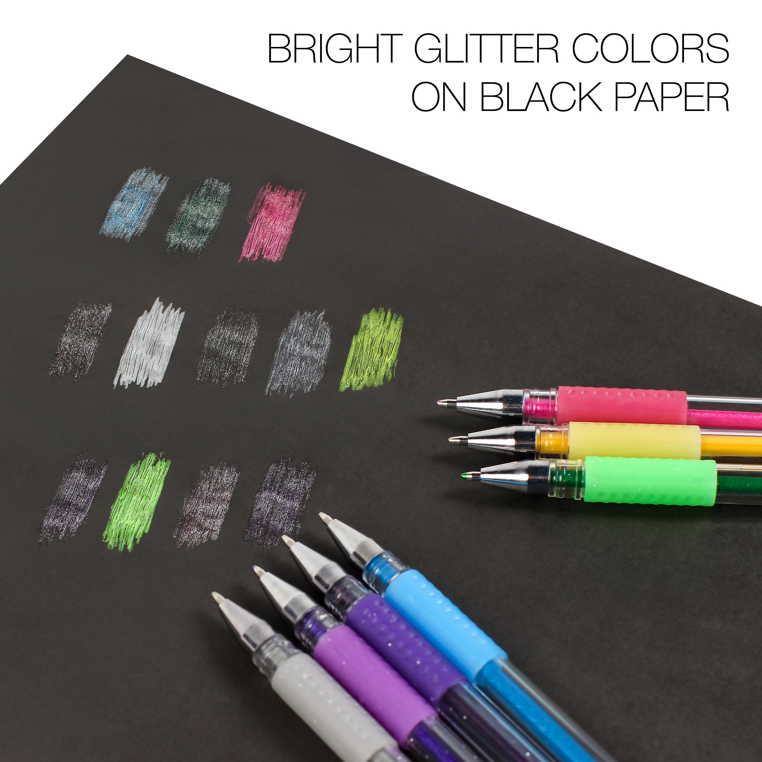 Glitter Gel Pens With Metallic Set Of 24 For Adult Coloring Books