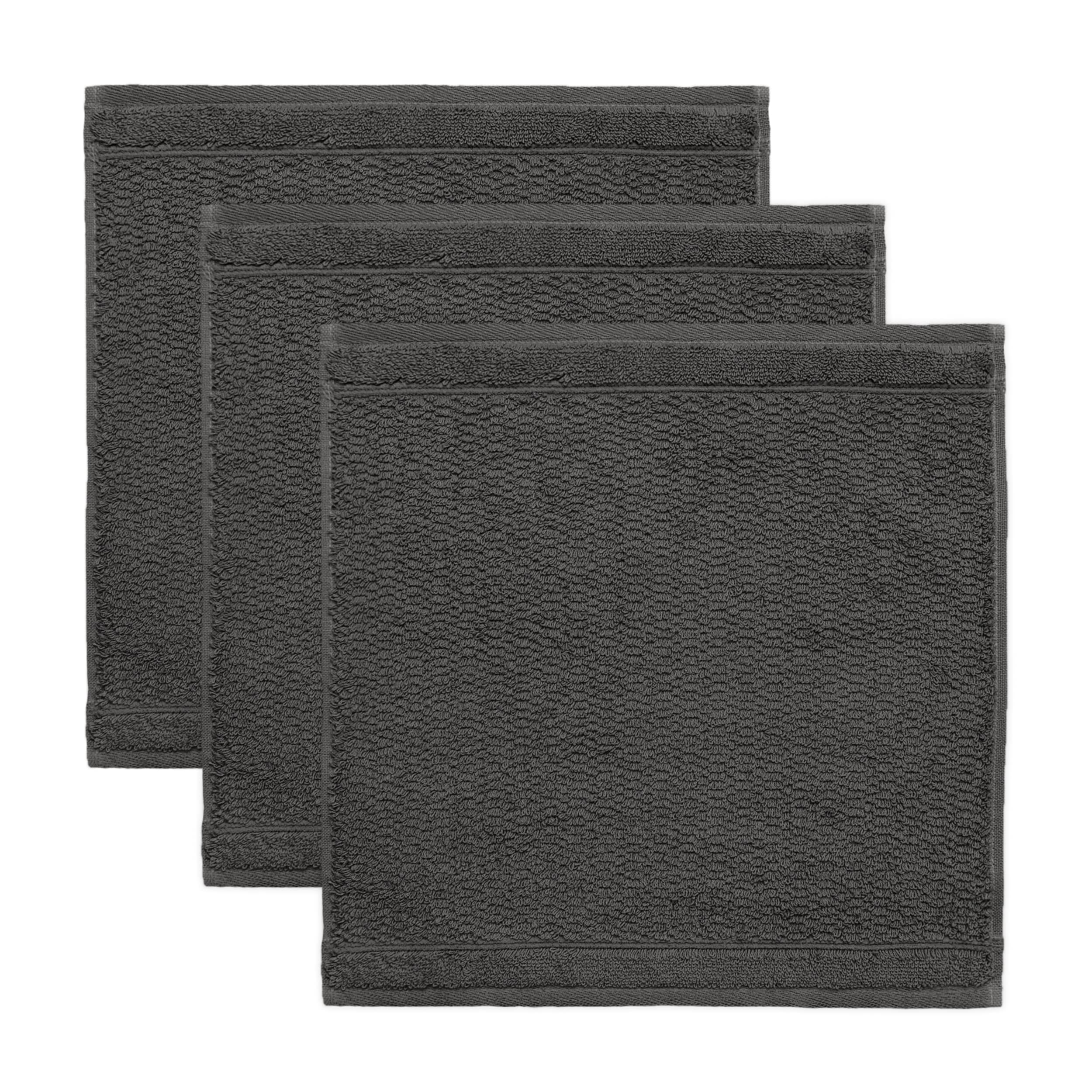 Frottana Pearl soap cloth 30 x 30 cm made of 100% cotton, graphite 3er set