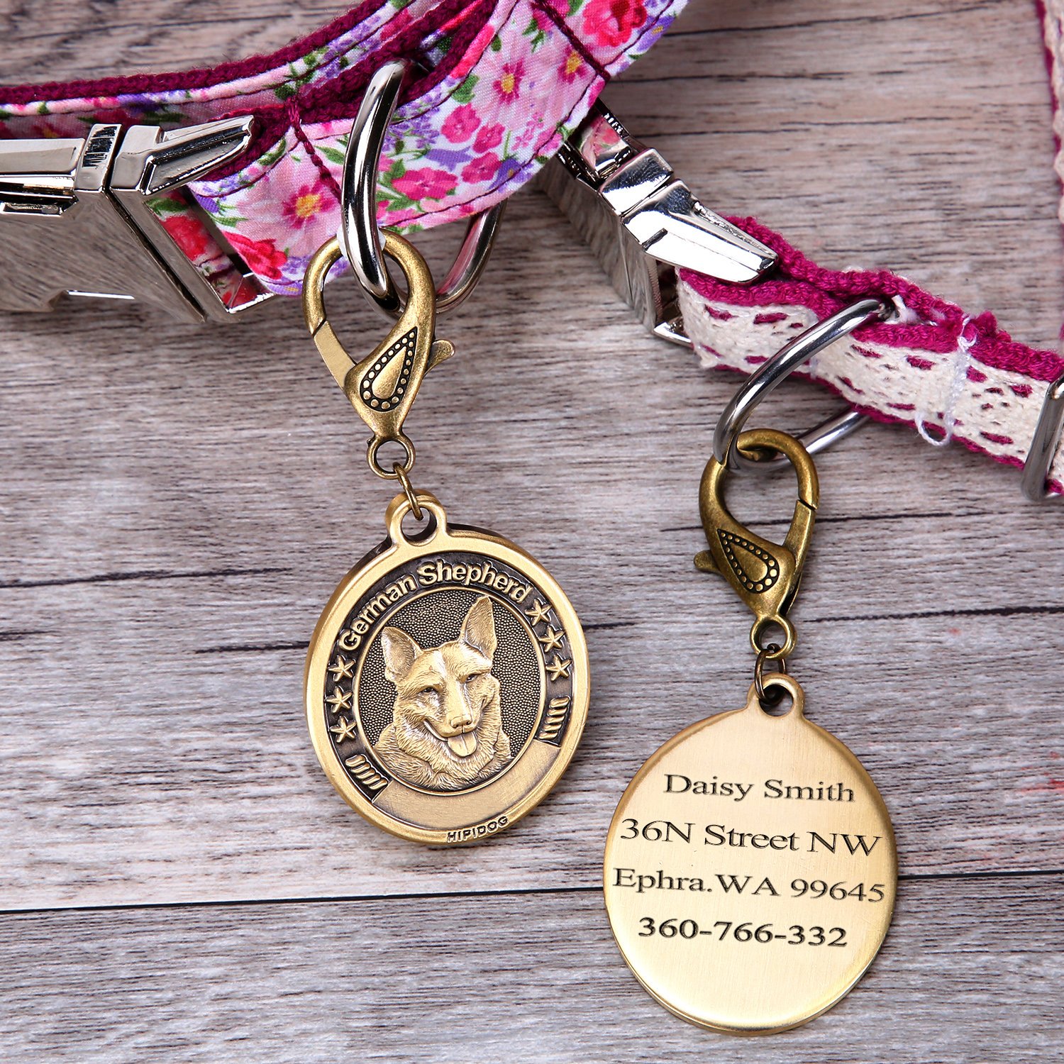 Personalized Dog Tags for Dogs Engraved, Premium Brass Custom Pet ID Tags for Small Medium Large Dog Breeds (Bull Dog)