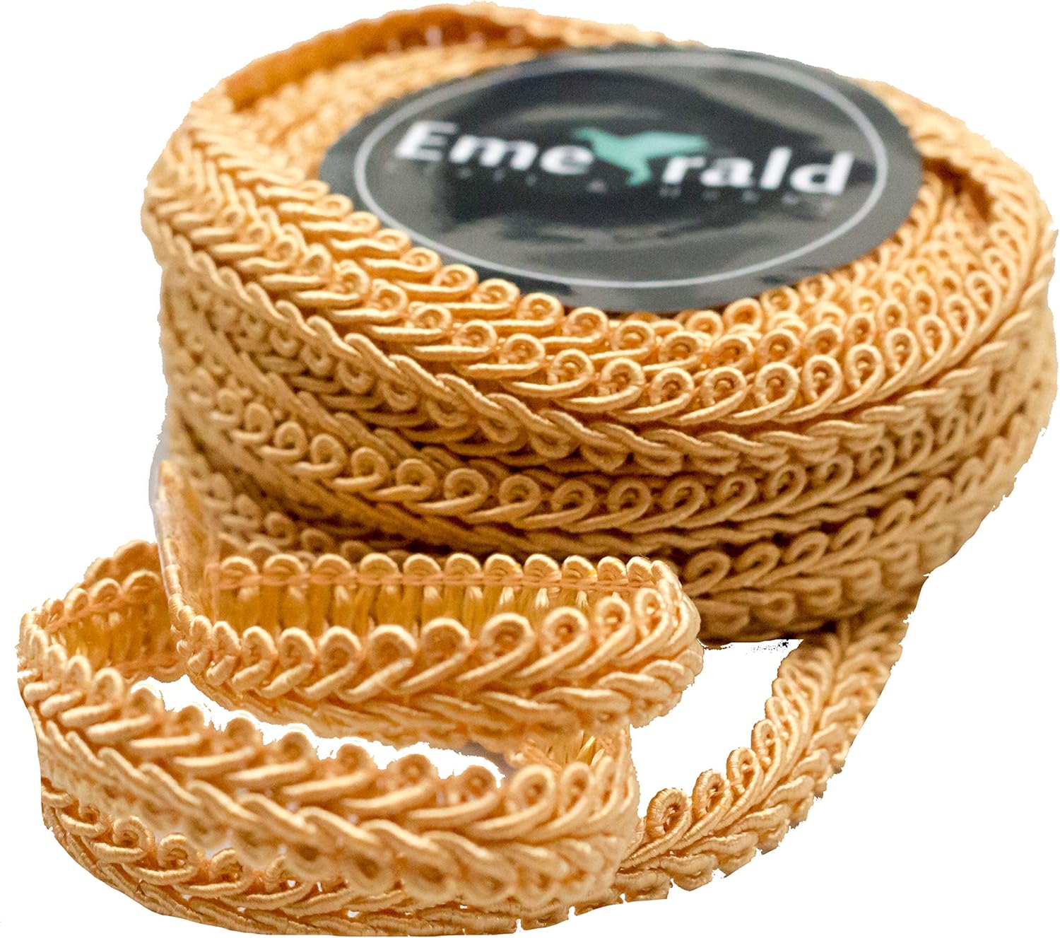 3/8 Inch, Old Gold Gimp Braid Woven Ornamental Trim 10 Yards Braids
