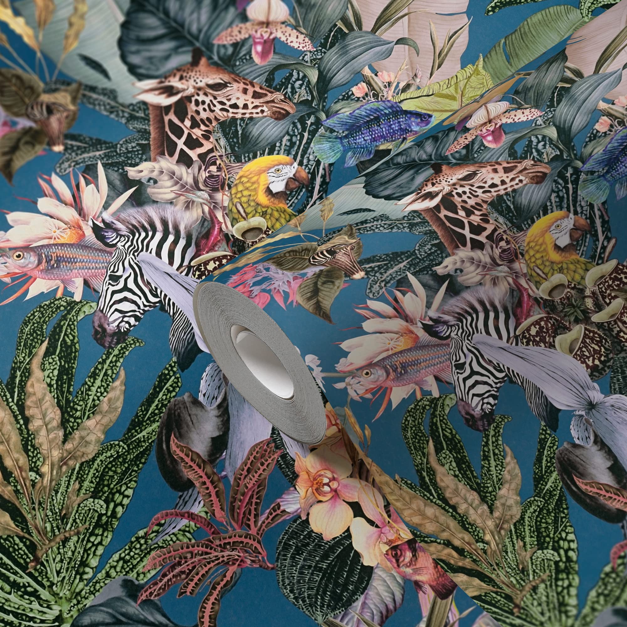 A.S. Création Floral Wallpaper Dream Flowery Non-Woven Wallpaper 10.05 m x 0.53 m Blue Yellow Green Made in Germany 381764 381764