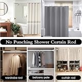 KIAMXNE Stainless Steel Extendable Shower Curtain Rod 132-195cm White view 2
