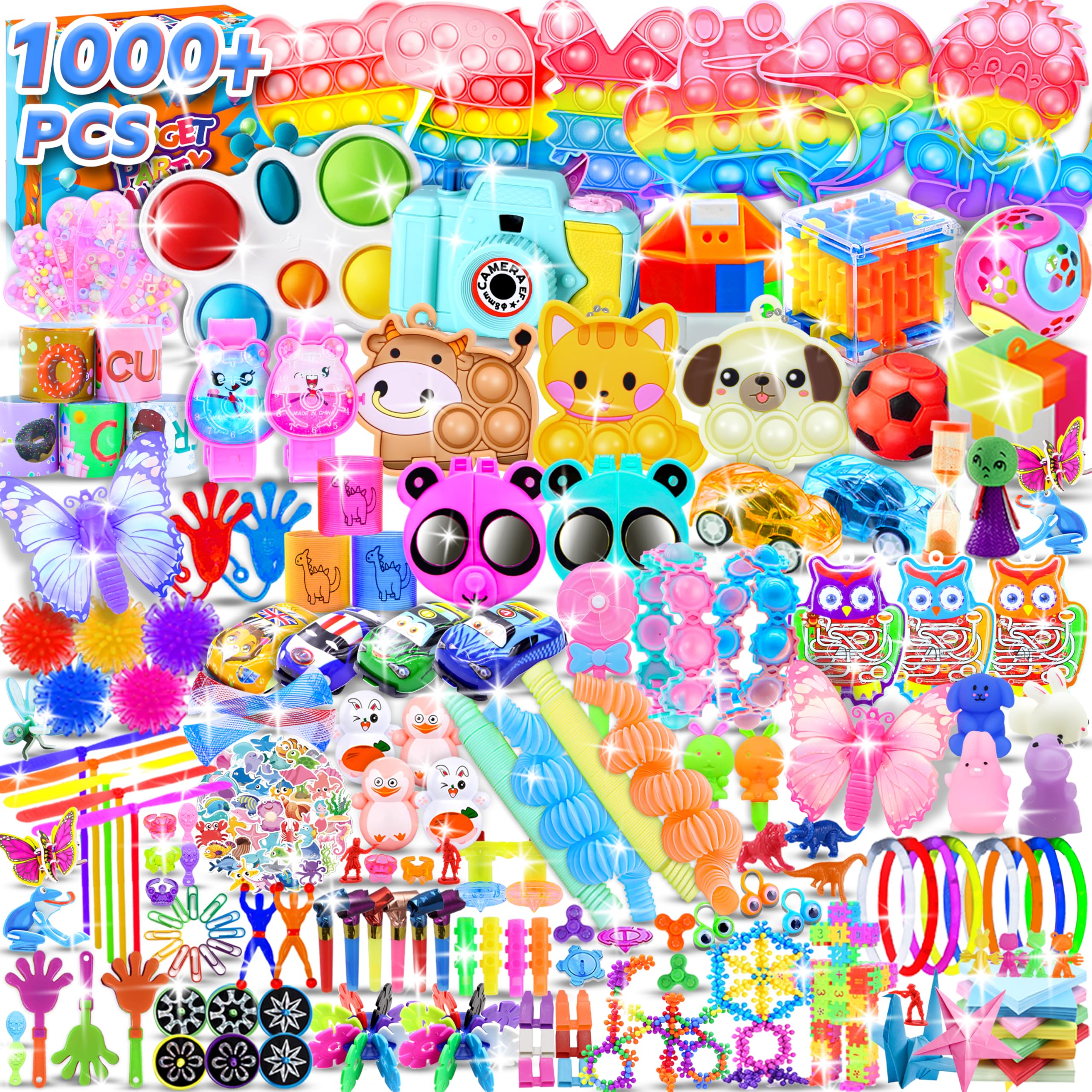 Photo 1 of 1000 PCS Party Favors for Kids Fidget Toys Bulk, Easter Eggs Fillers Treasure Box Prizes for Kids Classroom Birthday Gifts Bulk Toys Goodie Bags Stuffers Party Supplies