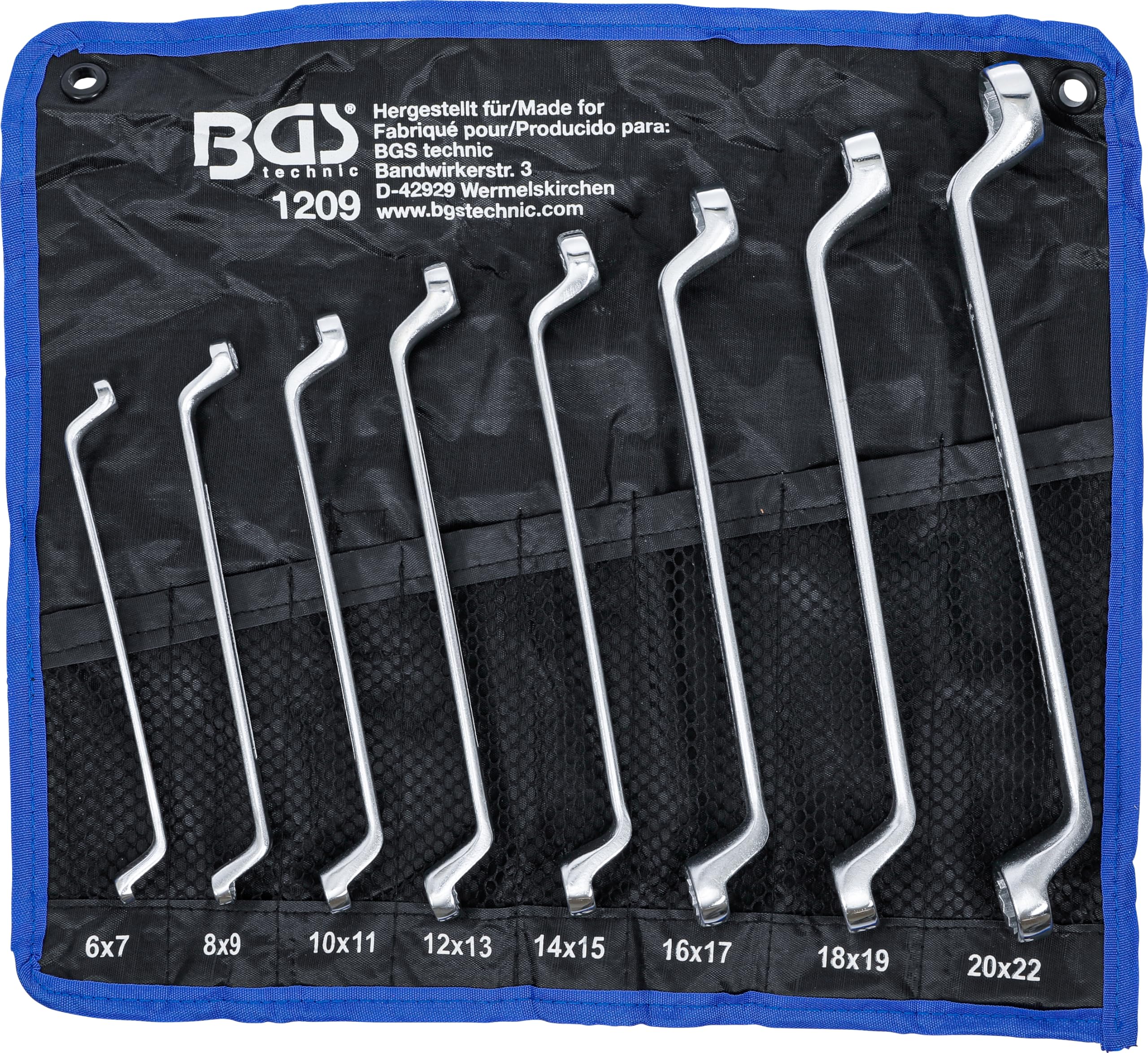 BGS 1209 | Double Ring Spanner Set | offset | 6 x 7 - 20 x 22 mm | 8 pcs.