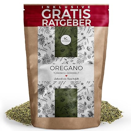 Oregano gerebelt 150g | getrocknetes Oreganogewürz zum streuen inkl. Gratis Ratgeber mit Rezepten | Italienische Kräuter Brus