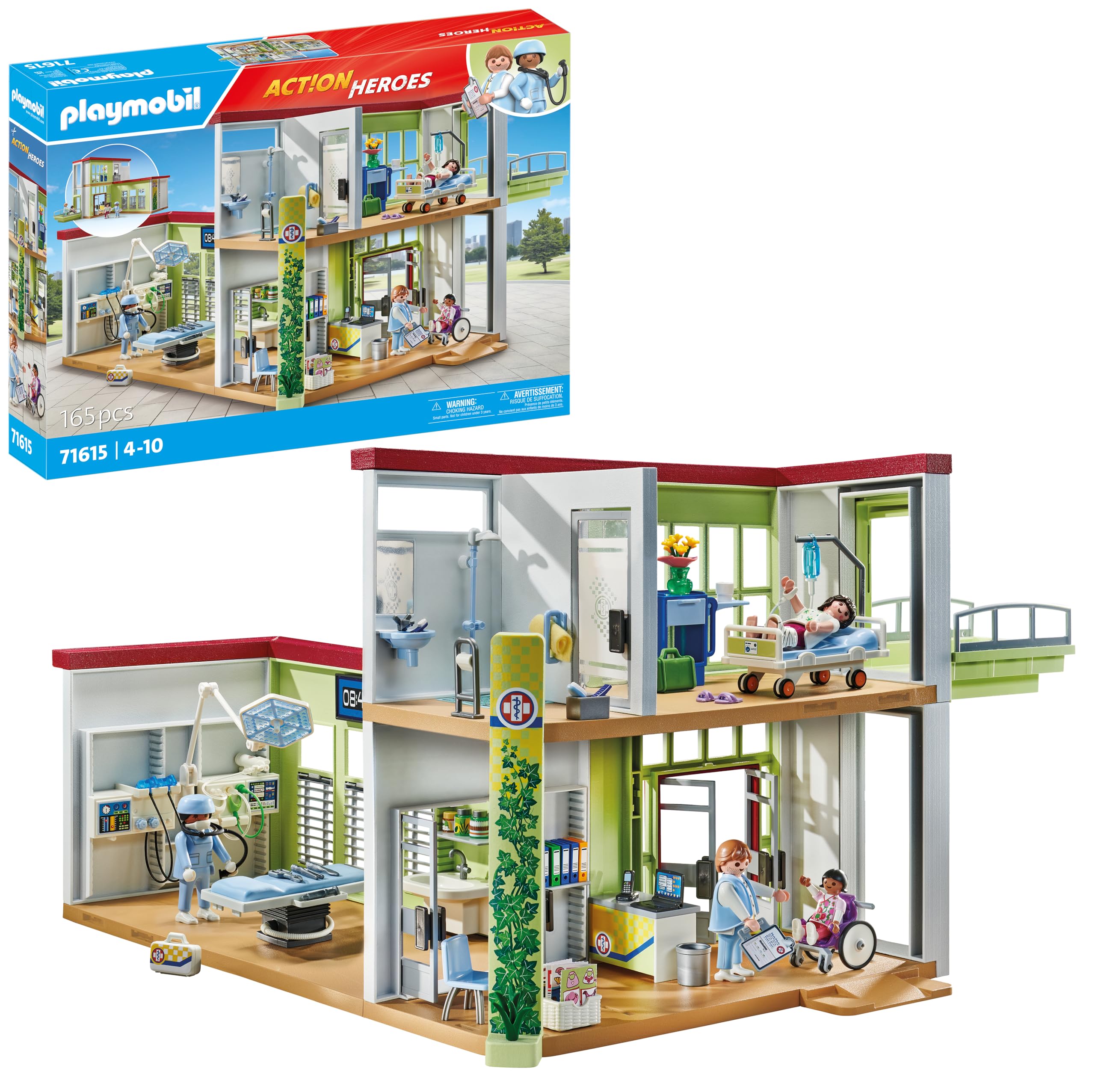Playmobil 71615 Modern Hospital - Action Heroes - Includes Four Characters and Medical Equipment - Ages 4 and Above — image 1