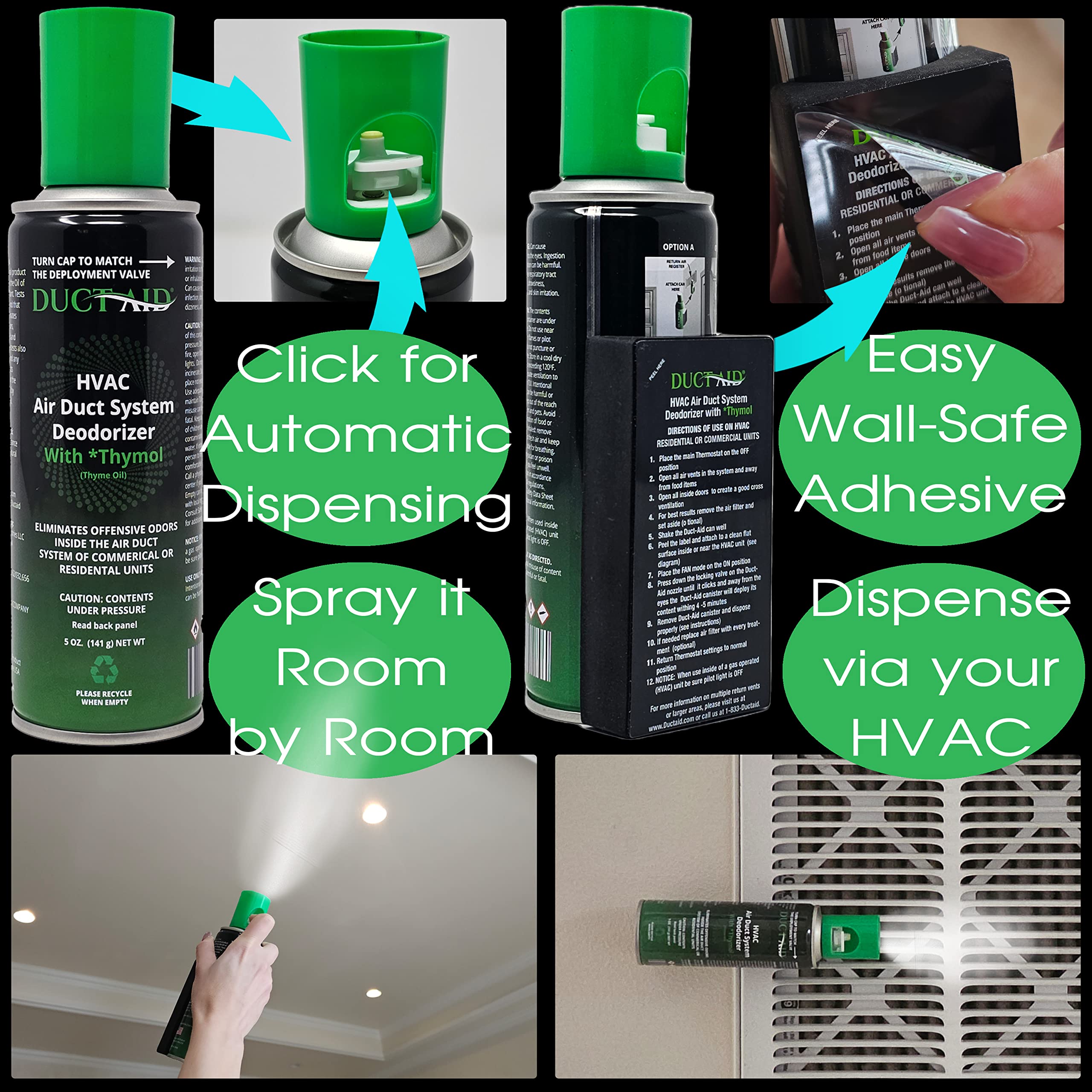 Air Freshener for HVAC System, Commercial, Residential & Cars| Made with Thyme extract, natural Plant based product Now available in a Concentrated Formula for maximum effectiveness (PACK 1)