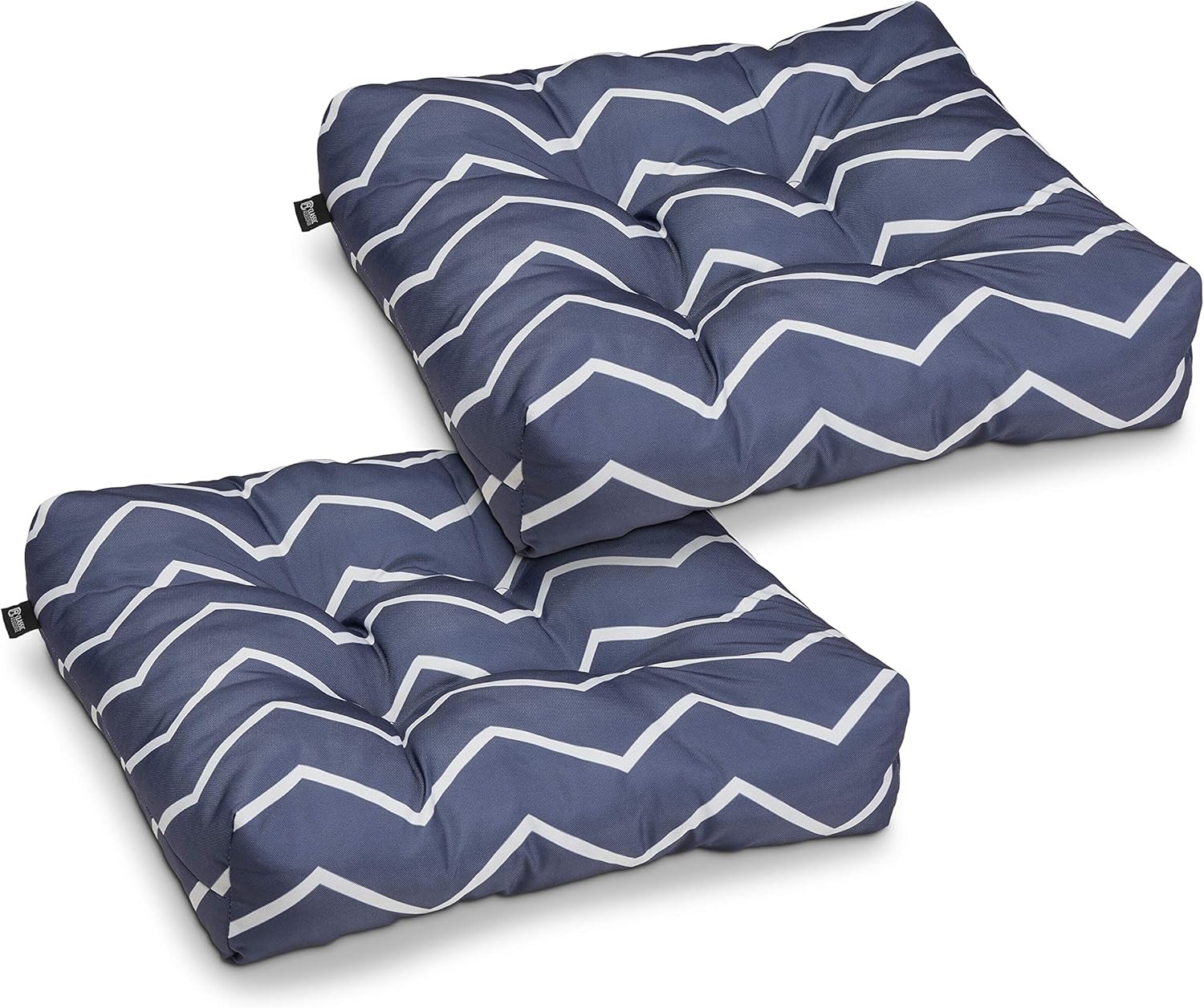 Classic Accessories Water-Resistant 19 x 19 x 5 Inch Square Patio Seat Cushion, Khaki, 2-Pack : Garden & Outdoor