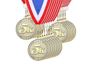 Remuuly 30/100 Pcs 5k Race Medals Bulk 2'' Gold Trophy Award 5k Running Trophy Medal Award First Place with Neck Ribbons Prize Gift for Race Walk Tournaments Match Sports Competition Adult