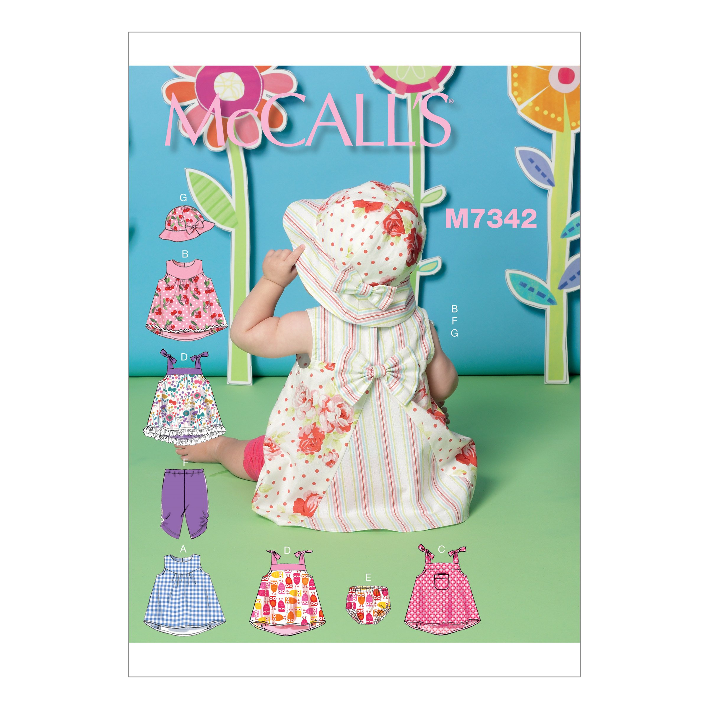 McCall's Pattern Infants Dresses Panties Leggings and Hat, Size YA5 NB X-Large