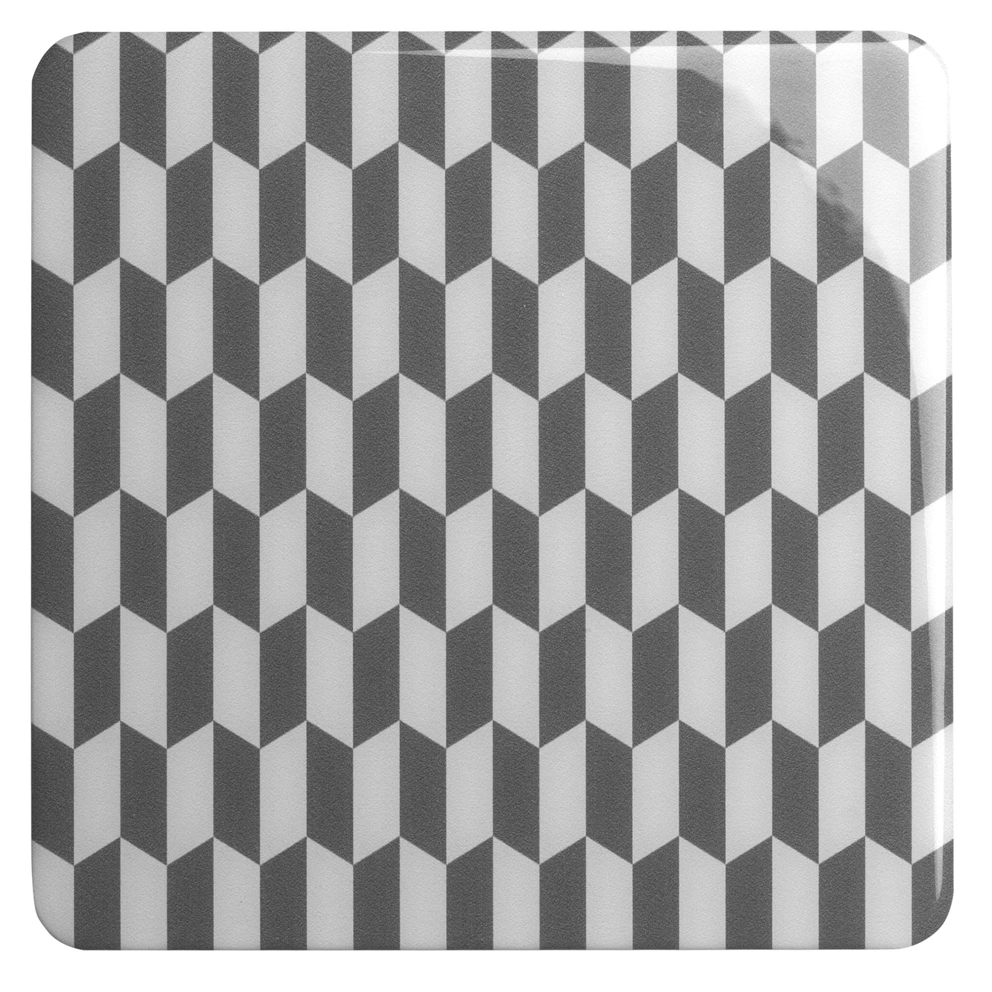 269521 Adhesive Tile Decoration Isnello Grey Dome [4 Tiles], 15 x 15 cm