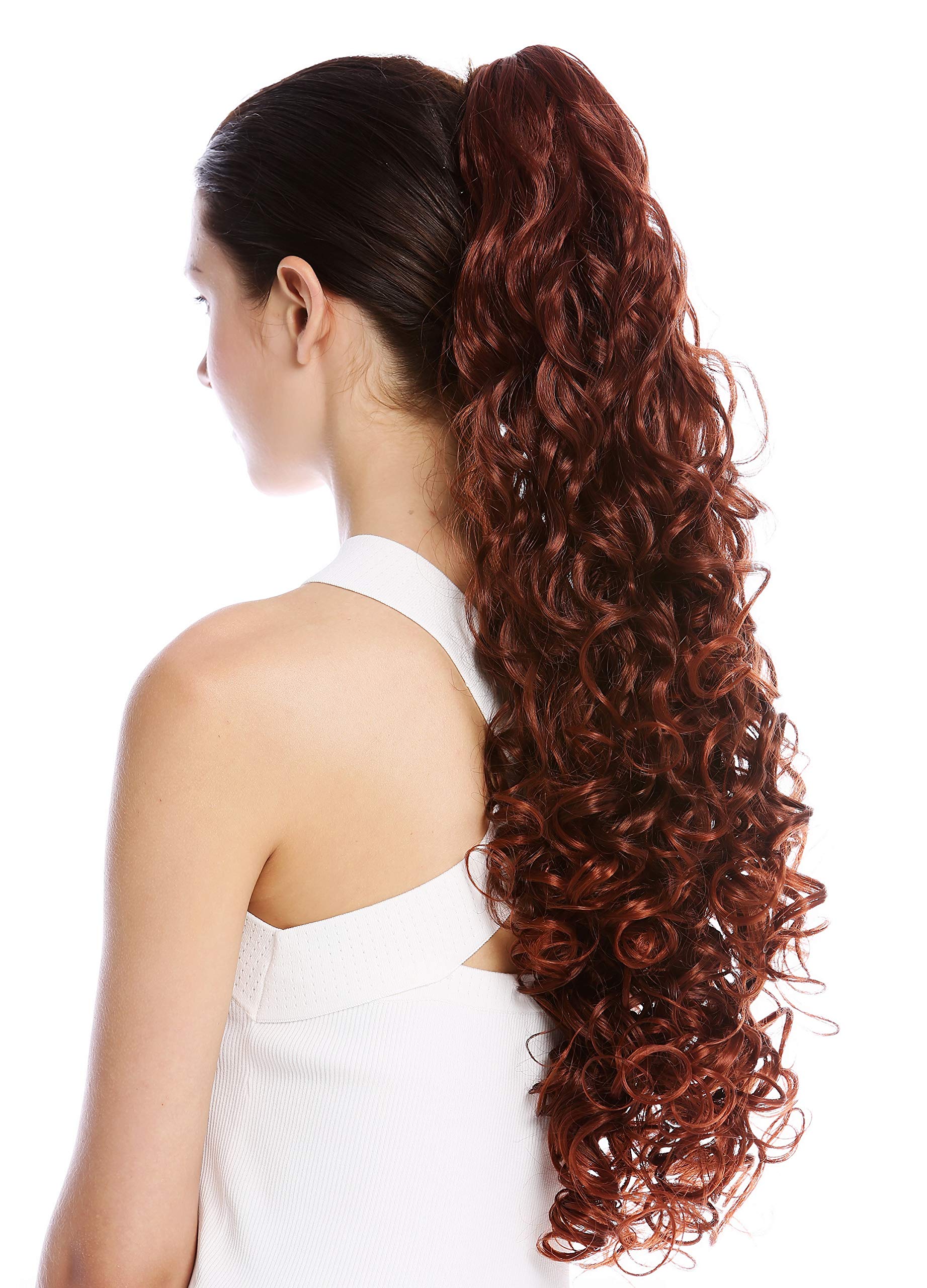 WIG ME UP - MKB-21-V-33T130 Ponytail Hairpiece Extensions optional Combs & Clamp very long voluminous curled mahogany copper brown highlights 23inch โ image 1
