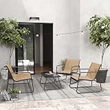 Grand patio 4-Piece Conversation Set Brown Garden Table Chairs Mesh Sling view 7
