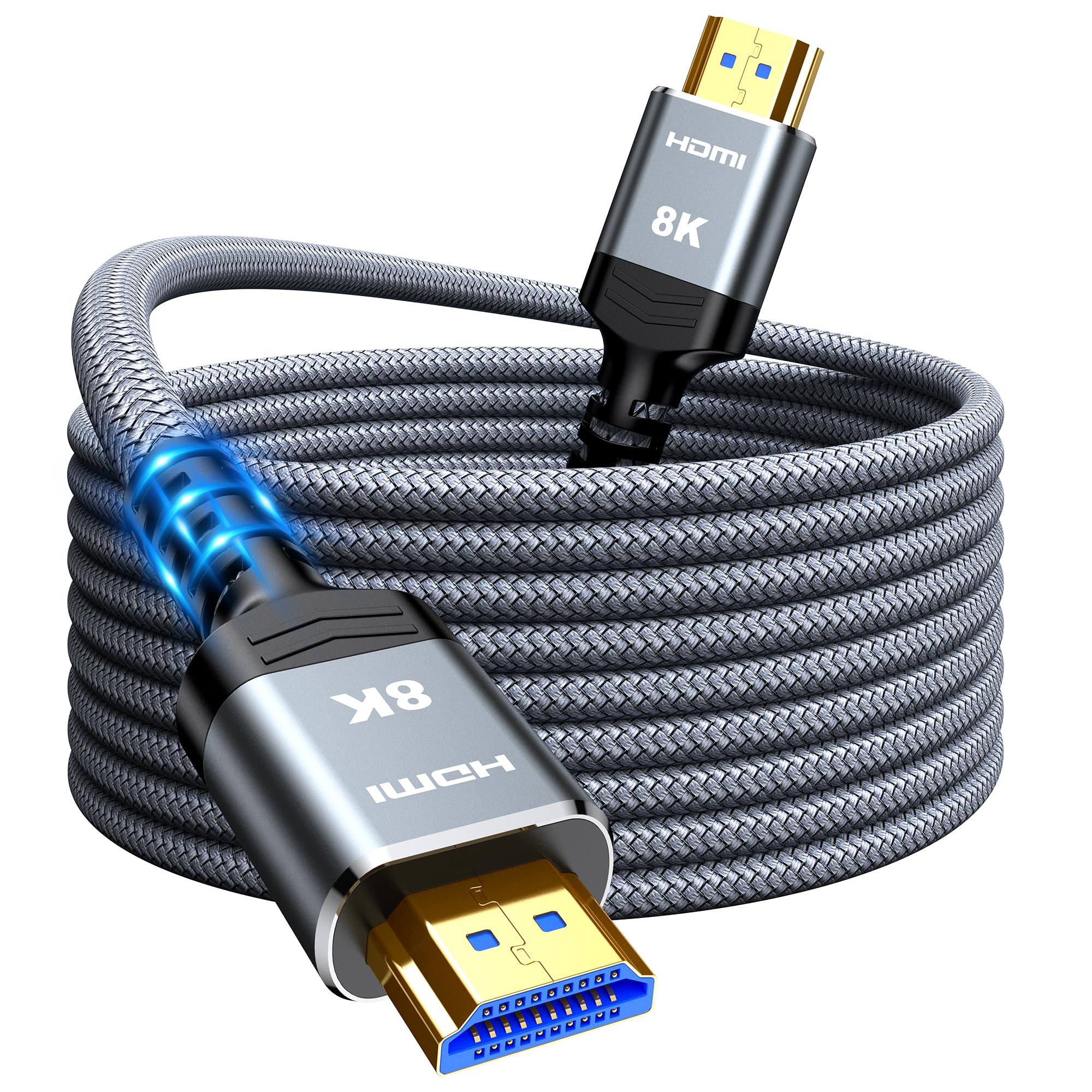 Snowkids 30m 8K Fiber Optic HDMI Cable, HDMI 2.1 Cable, 8K@60Hz HDMI Lead, 4K@120Hz, eARC HDR10 4:4:4| 21:9, HDCP 2.2/2.3, 3D, VRR, Ethernet Function, Compatible with Latest game console/TV/HDTV
