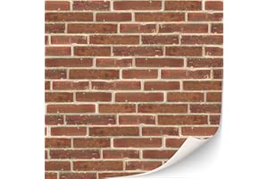 TEXTURKONTOR 3 Sheets Self-Adhesive Wall Cladding for Dollhouse 1:12 Scale (Glazed Red)