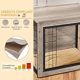 Yaheetech Dog Crate Furniture End Table with Double Doors Gray Wood Metal view 7