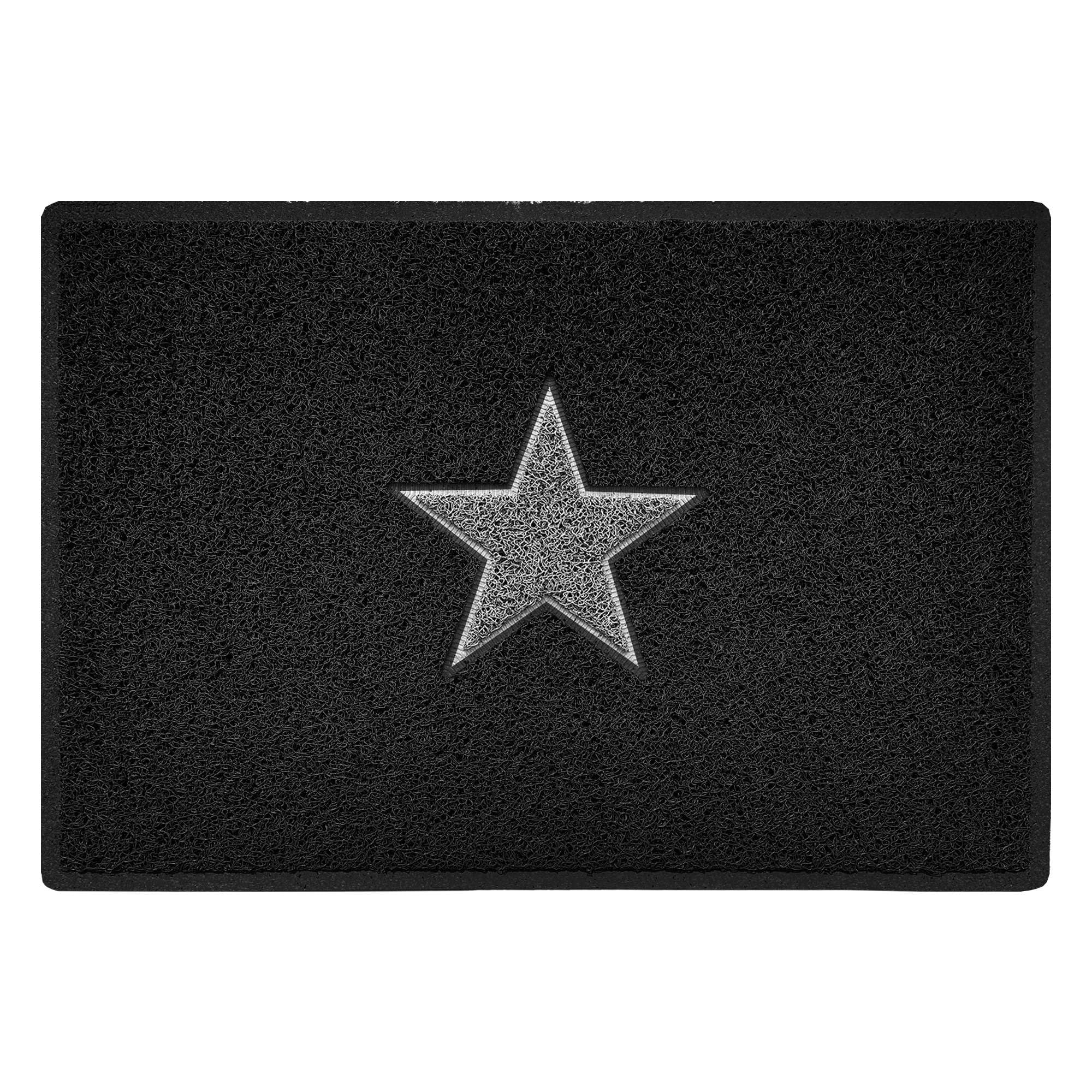 Nicoman STAR Door Mat｜Entrance Barrier Dirt-Trapper Floor Mat｜Patio Garden Conservatory Doormat｜Indoor Outdoor Matt｜Black with Grey Star, Large 90x60cm/3x2ft