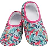 Snoozies Skinnies Animal Womens slipper socks Non-Slip Lightweight Soft Sherpa Lining Foldable Travel