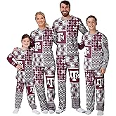 FOCO NCAA Unisex-Adult Busy Block Family Matching Collection Set Holiday Pjs