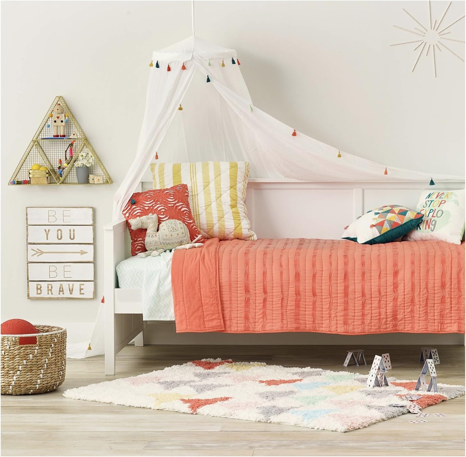 pillowfort tassel trim bed canopy