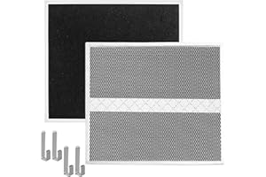 WZKO 2024 Upgrade S97020466 HPF30 Replacement Charcoal Filter Compatible with Broan-NuTone Non-Ducted Range Hood Grease Filters Type XC 12.9" x 14.8" x 0.1" (Pack 2 with Clips)